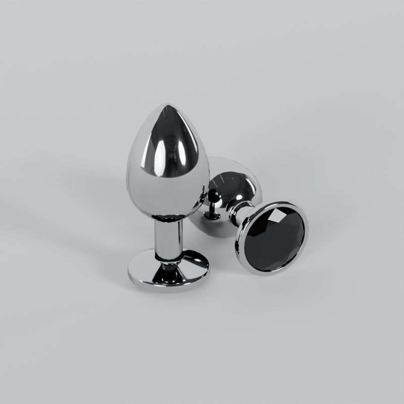 Jewelled Black Metal Butt Plug 3D Model .c4d .max .obj .3ds .fbx .stl .blend