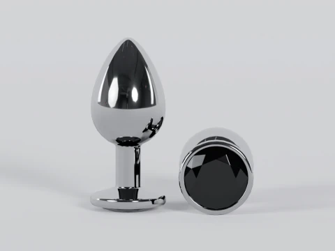 Jewelled Black Metal Butt Plug 3D Model