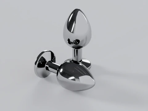 Jewelled Yellow Metal Butt Plug 3D Model