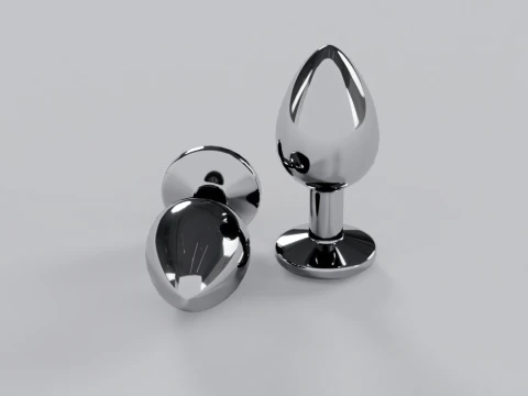 Jewelled Yellow Metal Butt Plug 3D Model