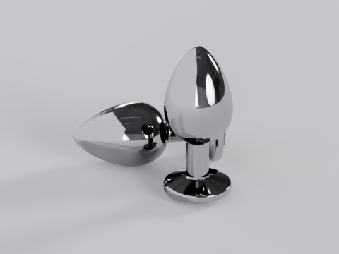 Plug anal de metal amarelo com joias Modelo 3D