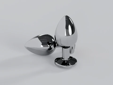 Jewelled Yellow Metal Butt Plug 3D Model