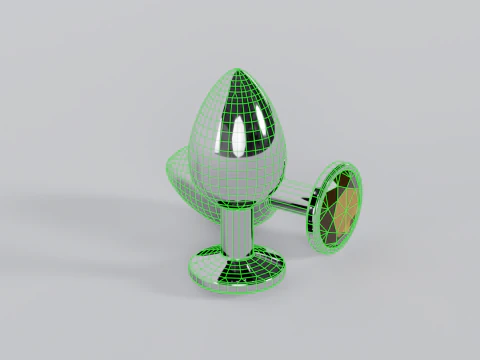 Jewelled Yellow Metal Butt Plug 3D Model