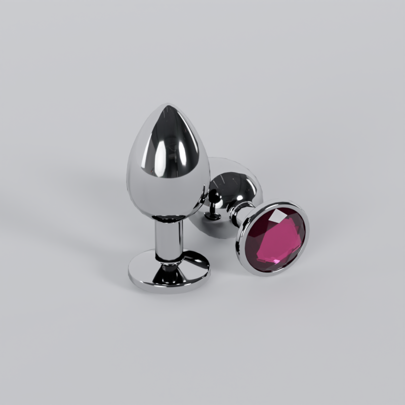 Jewelled Magenta Metal Butt Plug 3D Model .c4d .max .obj .3ds .fbx .stl .blend