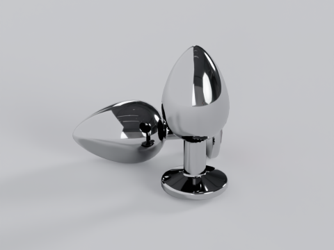 ज्वैलरी मैजेंटा मेटल बट प्लग 3D मॉडल