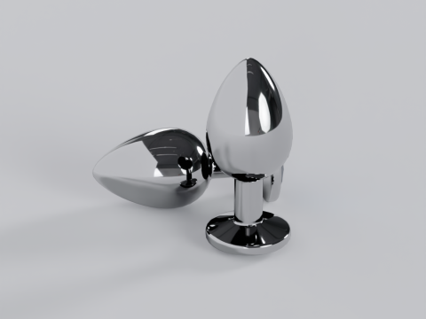 Jewelled Blue Metal Butt Plug 3D Model