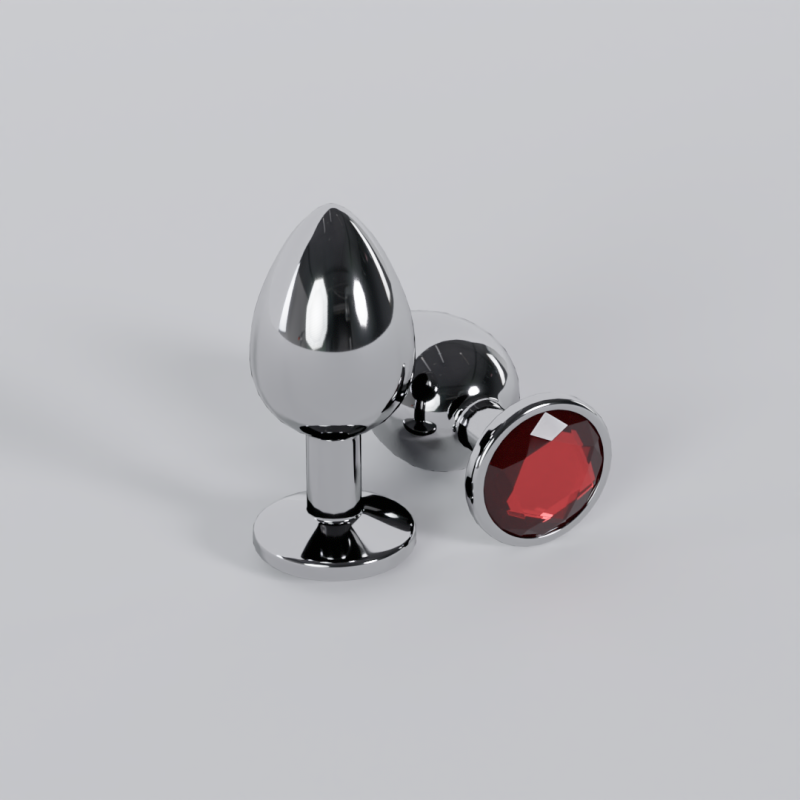 Jewelled Red Metal Butt Plug 3D Model .c4d .max .obj .3ds .fbx .stl .blend 