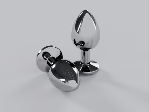 Jewelled Red Metal Butt Plug 3D Model
