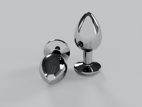 Jewelled Red Metal Butt Plug 3D Model