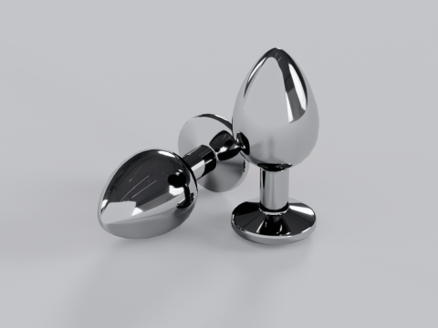 Jewelled Red Metal Butt Plug 3D Model