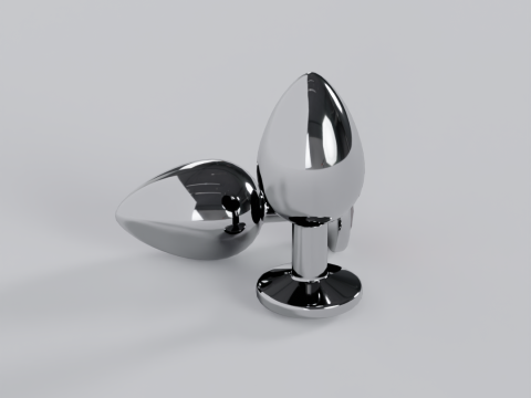 Jewelled Red Metal Butt Plug 3D Model