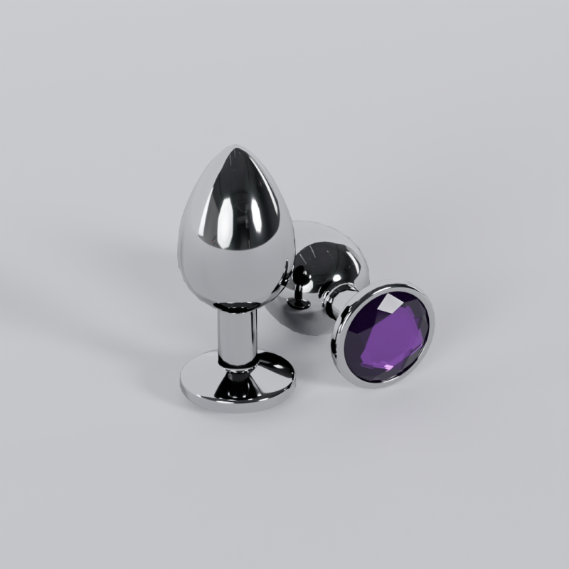 Jewelled Purple Metal Butt Plug 3D Model .c4d .max .obj .3ds .fbx .stl .blend