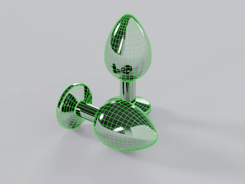 Jewelled Purple Metal Butt Plug 3D Model