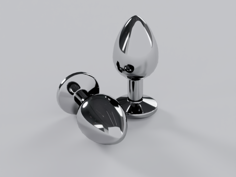 ज्वैलरी पर्पल मेटल बट प्लग 3D मॉडल