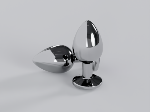 ज्वैलरी पर्पल मेटल बट प्लग 3D मॉडल