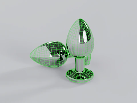 Jewelled Purple Metal Butt Plug 3D Model