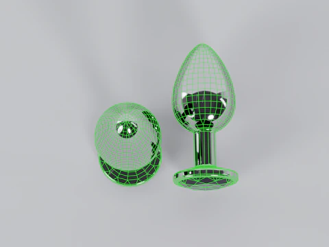 Jewelled Purple Metal Butt Plug 3D Model