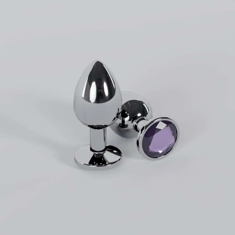 Jewelled Lavender Metal Butt Plug 3D Model .c4d .max .obj .3ds .fbx .stl .blend 