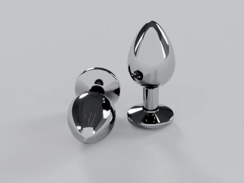 Plug anale in metallo color lavanda gioiello Modello 3D