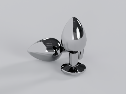 Jewelled Lavender Metal Butt Plug 3D Model