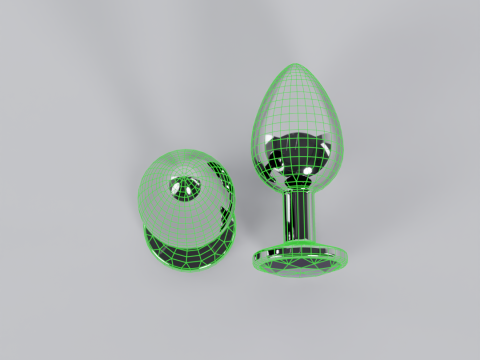 Jewelled Lavender Metal Butt Plug 3D Model