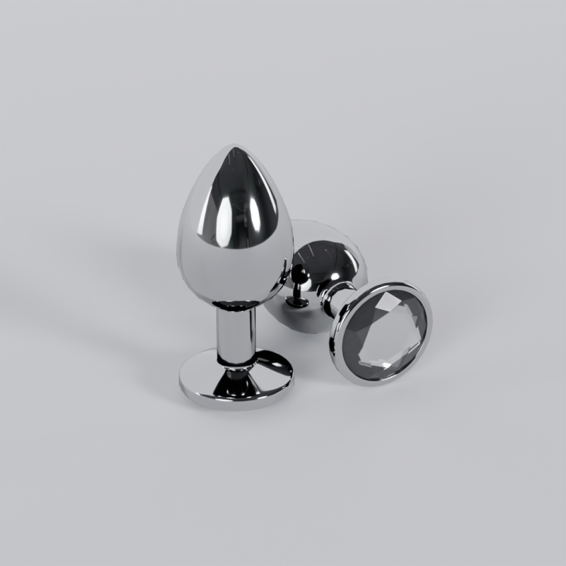 Jewelled Clear Metal Butt Plug 3D Model .c4d .max .obj .3ds .fbx .stl .blend 
