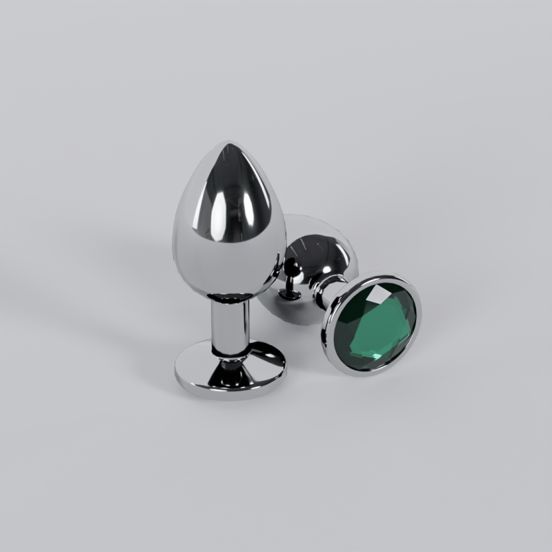 Jewelled Emerald Green Metal Butt Plug 3D Model .c4d .max .obj .3ds .fbx .stl .blend 
