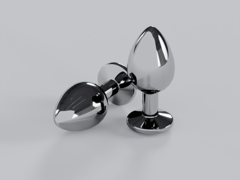 Jewelled Emerald Green Metal Butt Plug 3D Model