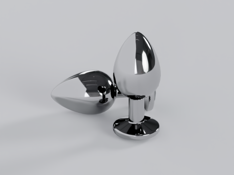 Jewelled Emerald Green Metal Butt Plug 3D Model