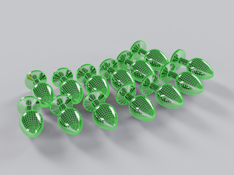Pack of 13 Jewelled Metal Butt Plugs 3D Model