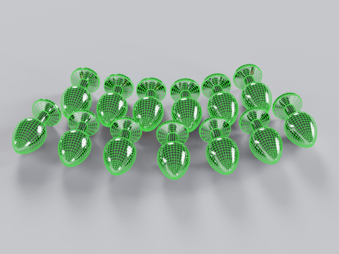 Pack of 13 Jewelled Metal Butt Plugs 3D Model