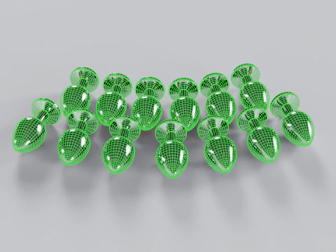 Pack of 13 Jewelled Metal Butt Plugs 3D Model