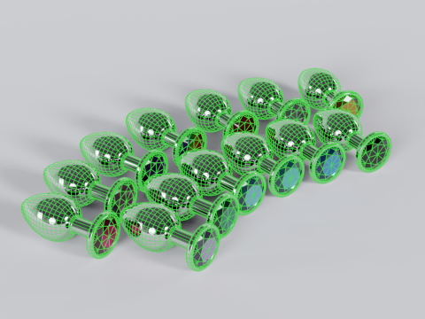 Pack of 13 Jewelled Metal Butt Plugs 3D Model