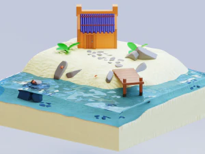 Mały raj na wyspie Model 3D