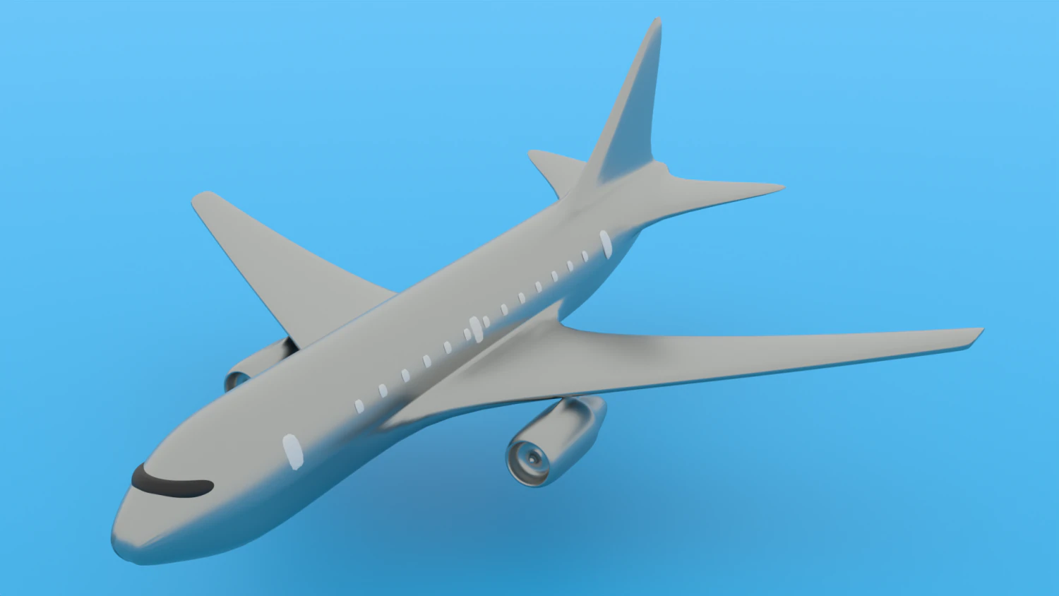 Simple plane 3D Model .c4d .max .obj .3ds .fbx .stl .blend
