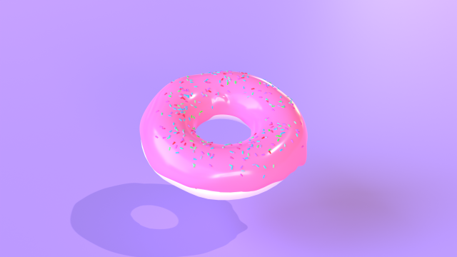 Donut 3D Model .c4d .max .obj .3ds .fbx .stl .blend