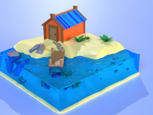 비치 하우스 3D 모델