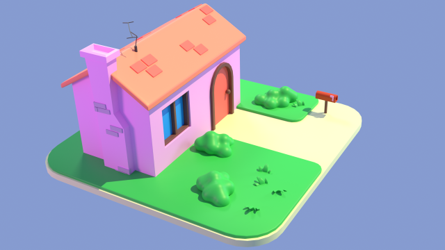 Scaled-down house 3D Modell .c4d .max .obj .3ds .fbx .stl .blend