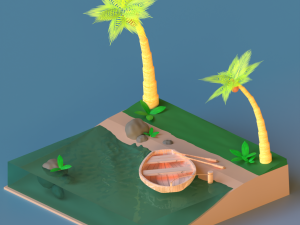 Tropical scene 3Dモデル