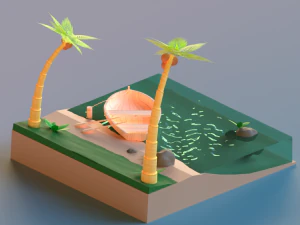 Tropical scene 3D Model