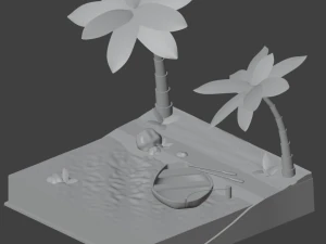 Tropical scene 3D Model