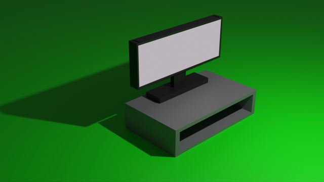TV with pedestal 3Dモデル .c4d .max .obj .3ds .fbx .stl .blend 