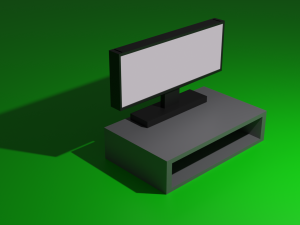 TV with pedestal 3D Model