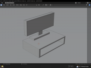 TV with pedestal 3Dモデル