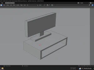 TV with pedestal 3D Model