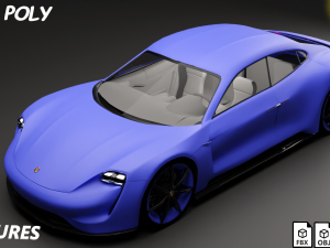 CAR Porsche mission e 3Dモデル