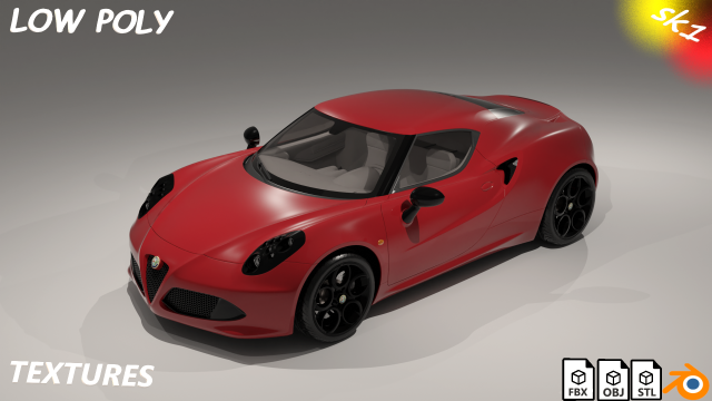 CAR Alfa Romeo 4C 960 3D-Modell .c4d .max .obj .3ds .fbx .stl .blend 