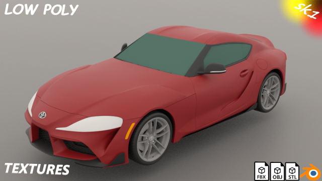 Toyota Supra 2019 3D Модель .c4d .max .obj .3ds .fbx .stl .blend 