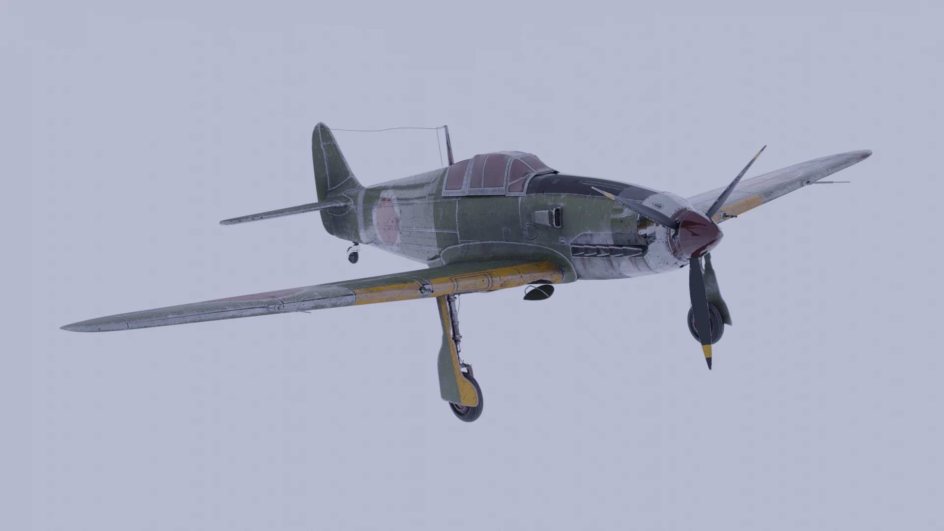 Kawasaki Ki-61 3D Model .c4d .max .obj .3ds .fbx .stl .blend 