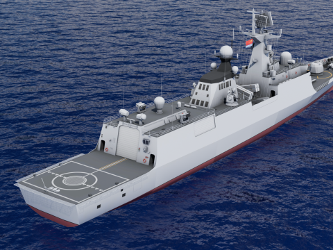 054A frigate Ship 3D Model